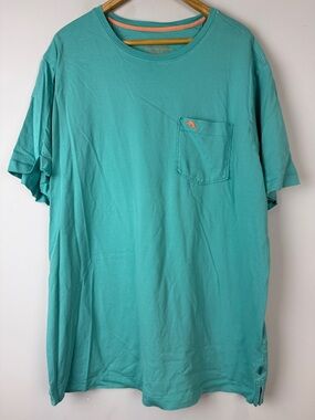 Tommy Bahama Teal Short-Sleeve Pocket Tee with Orange Accent